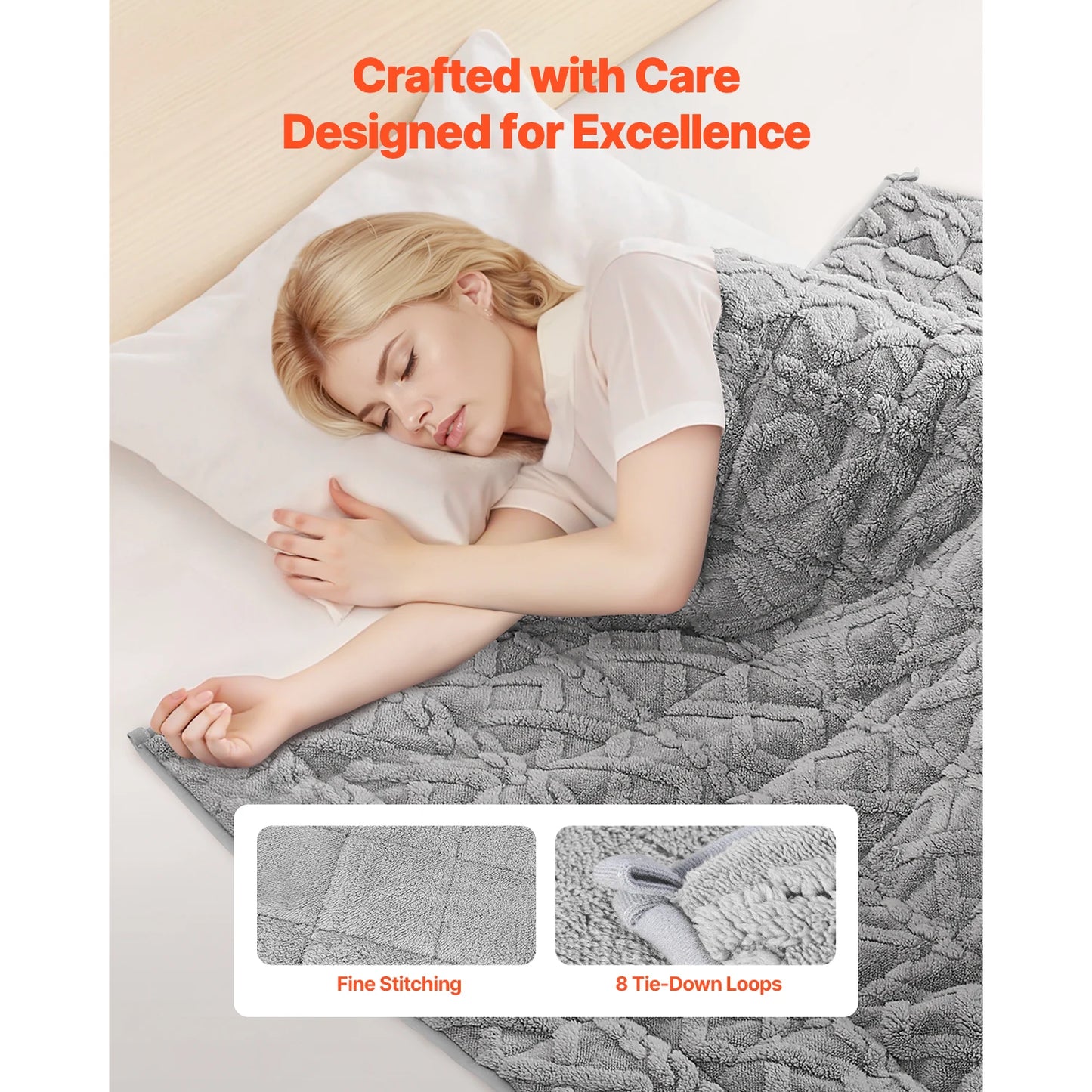 Weighted Blanket With Glass Beads For Adults Improves Sleep