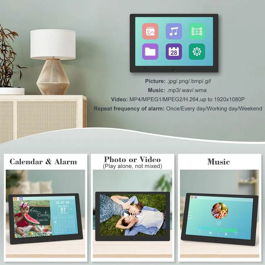 XMSJ 1080p Digital Picture Frame With 32GB USB Drive