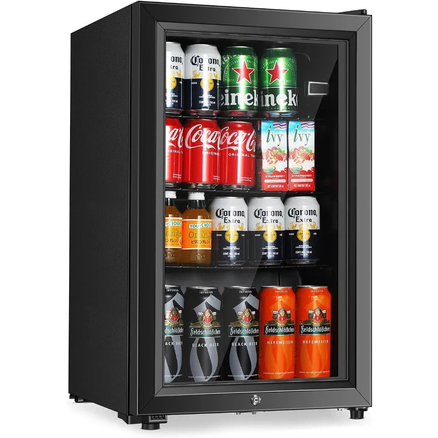XMSJ Beverage Refrigerator Glass Door Mini Fridge For Office Bar