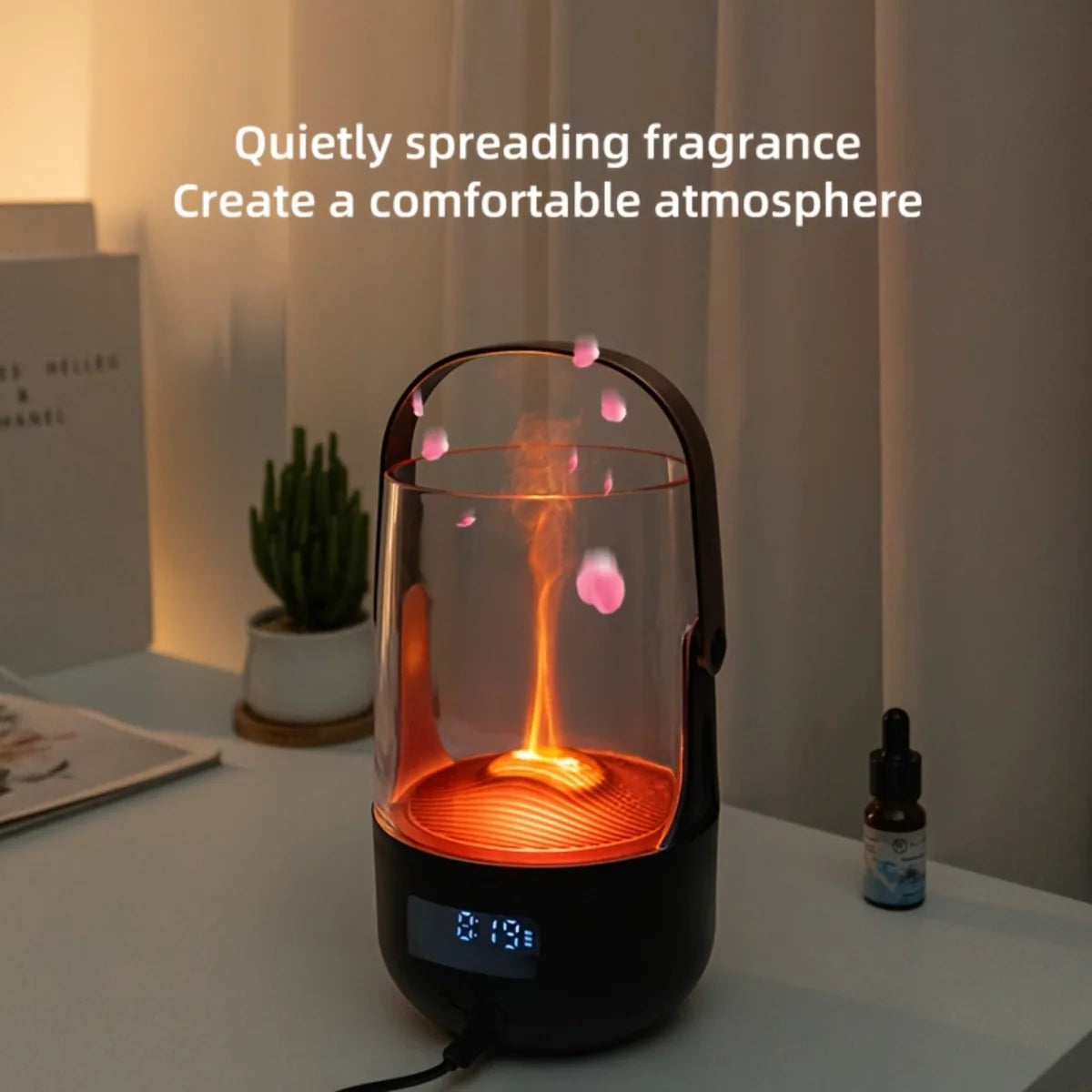 LISM Flickering Flame Diffuser Humidifier With Timer