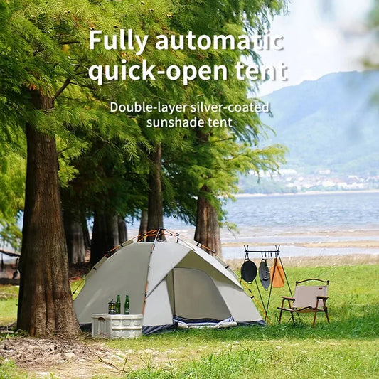 Outdoor Folding Tent Auto Opening 3-4 Person Camping Shelter