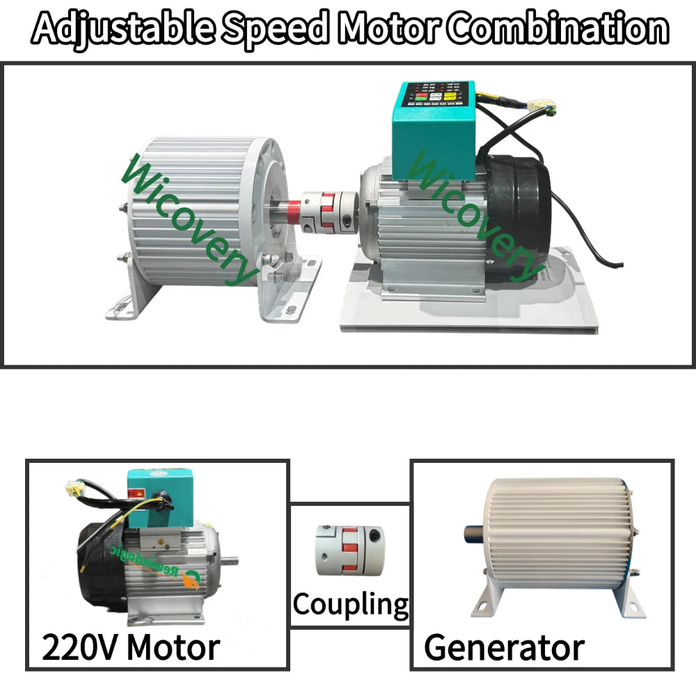 Wicovery 20KW 7-Speed Adjustable AC Permanent Magnet Generator 220V