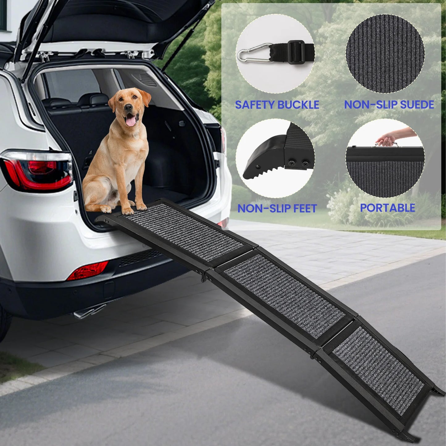 NONE Premium Foldable Dog Ramp For Car SUV Non Slip