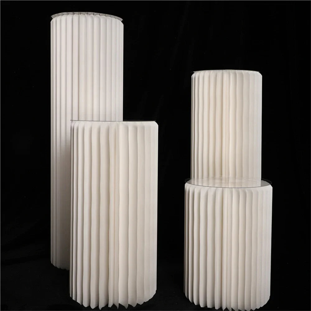 NONECN Folding Paper Roman Column Ornaments For Wedding Decor