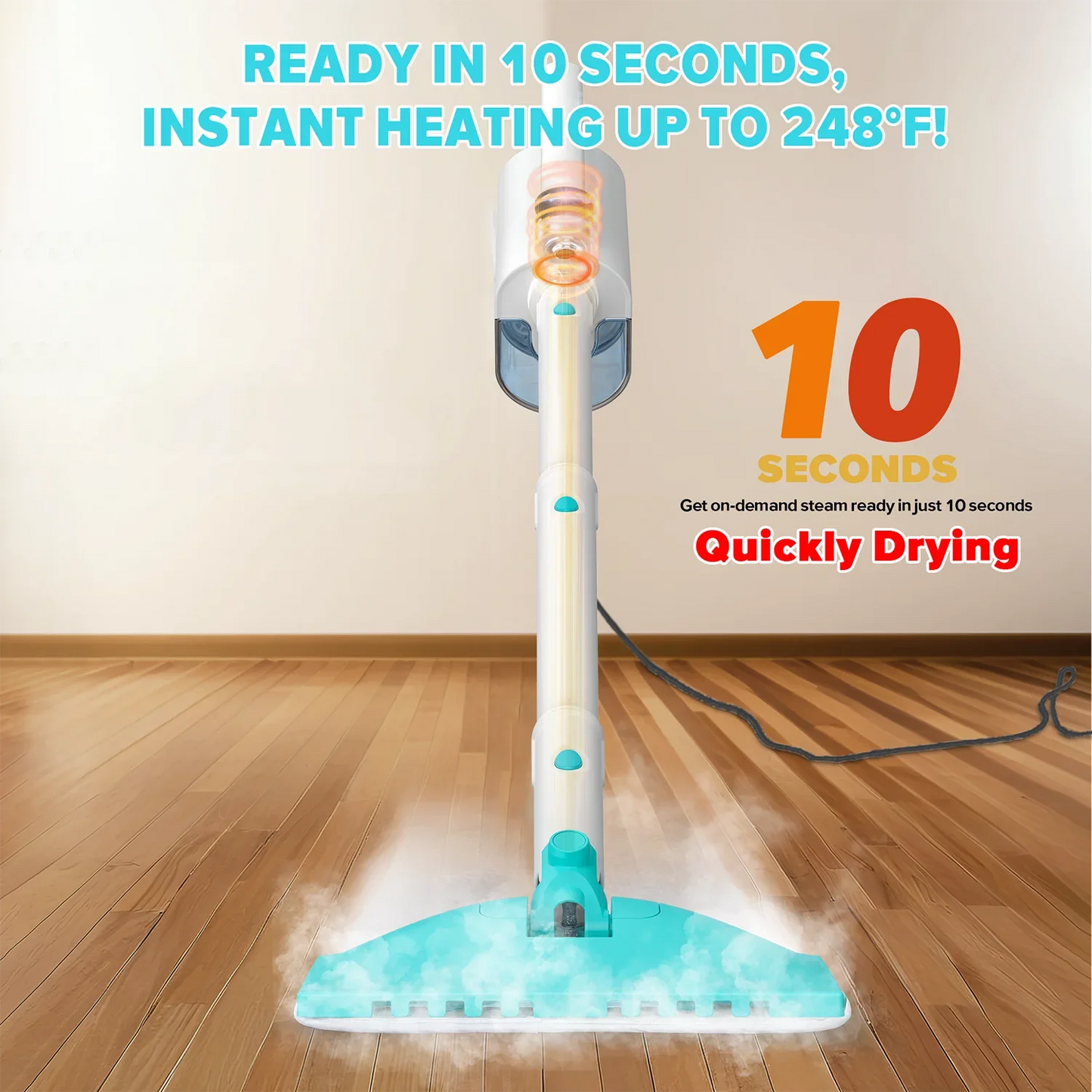 INSE 1200W Steam Mop Detachable Floor Cleaner For Hard Floors