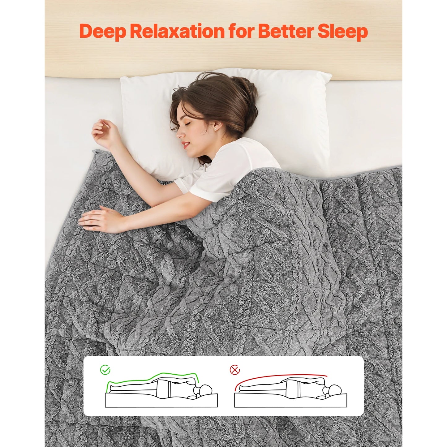 Weighted Blanket With Glass Beads For Adults Improves Sleep