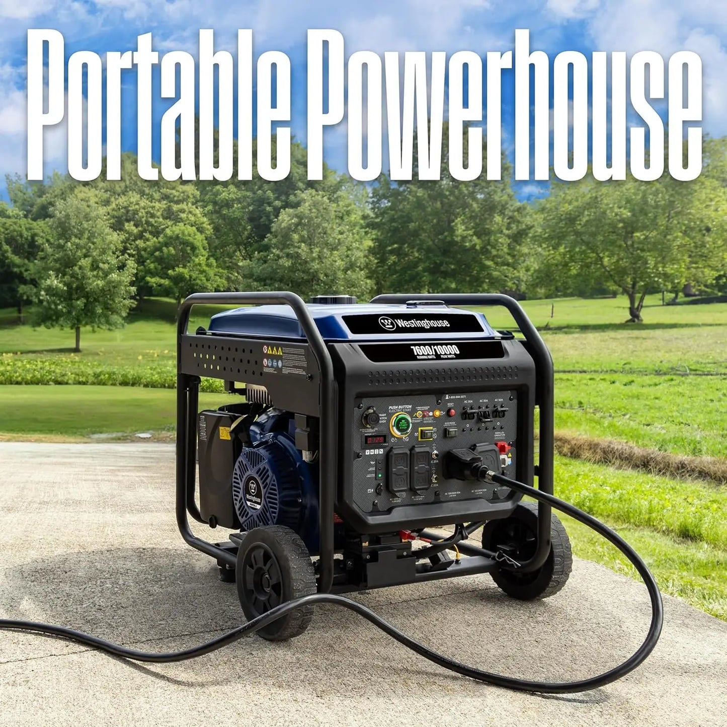 10000 Peak Watt Portable Inverter Generator With Remote Start And CO Sensor
