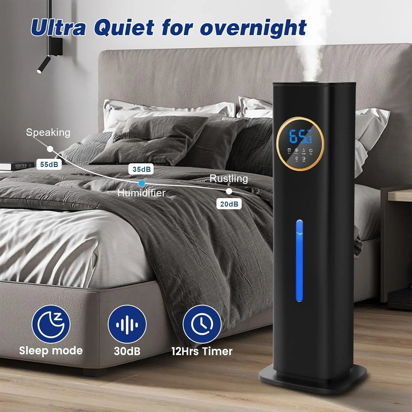 LISM Humidifier For Bedroom Large Room Top Fill With Essential Oil Diffuser
