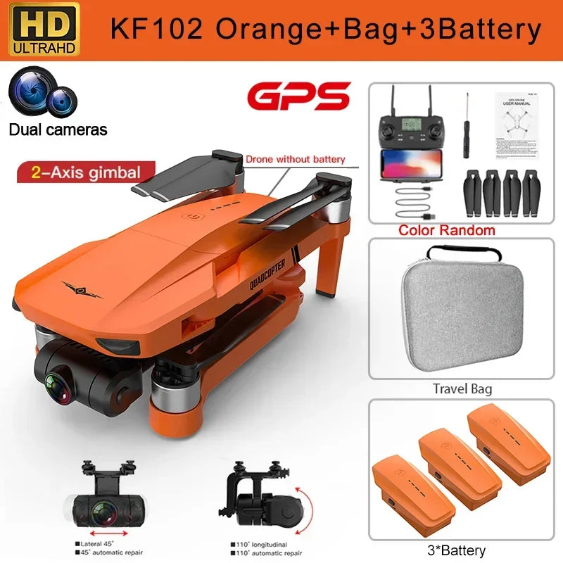 QJ KF102 4K GPS Drone With 2 Axis Gimbal WiFi FPV Quadcopter