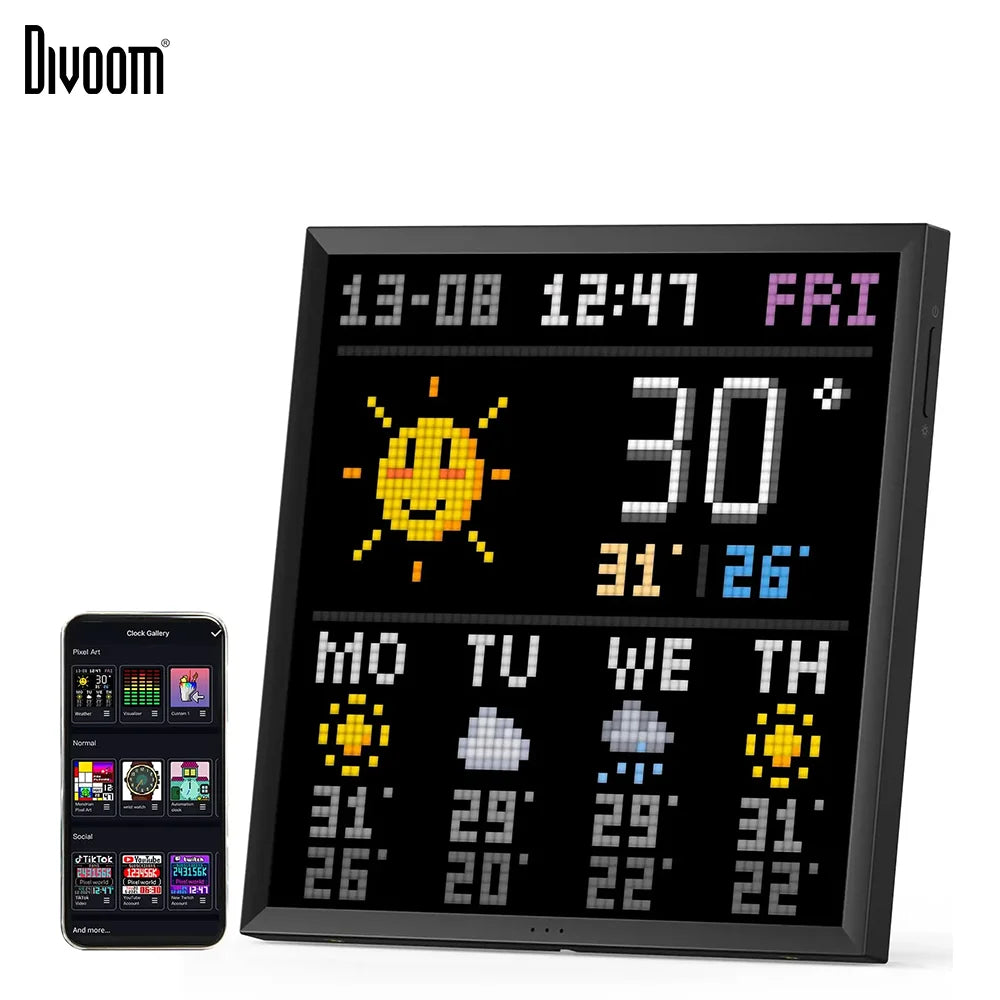 Divoom Pixoo 64 Pixel Art LED Display Frame Neon Sign