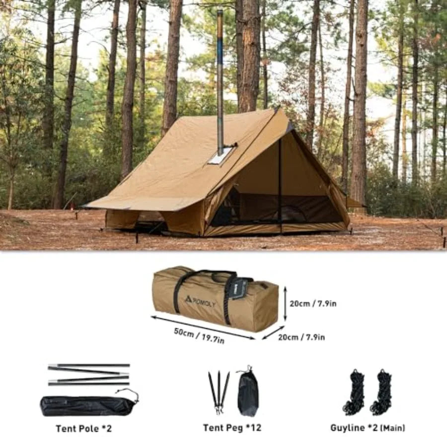 Chalet Style Portable Wall Tent With Stove Jack Family Camping
