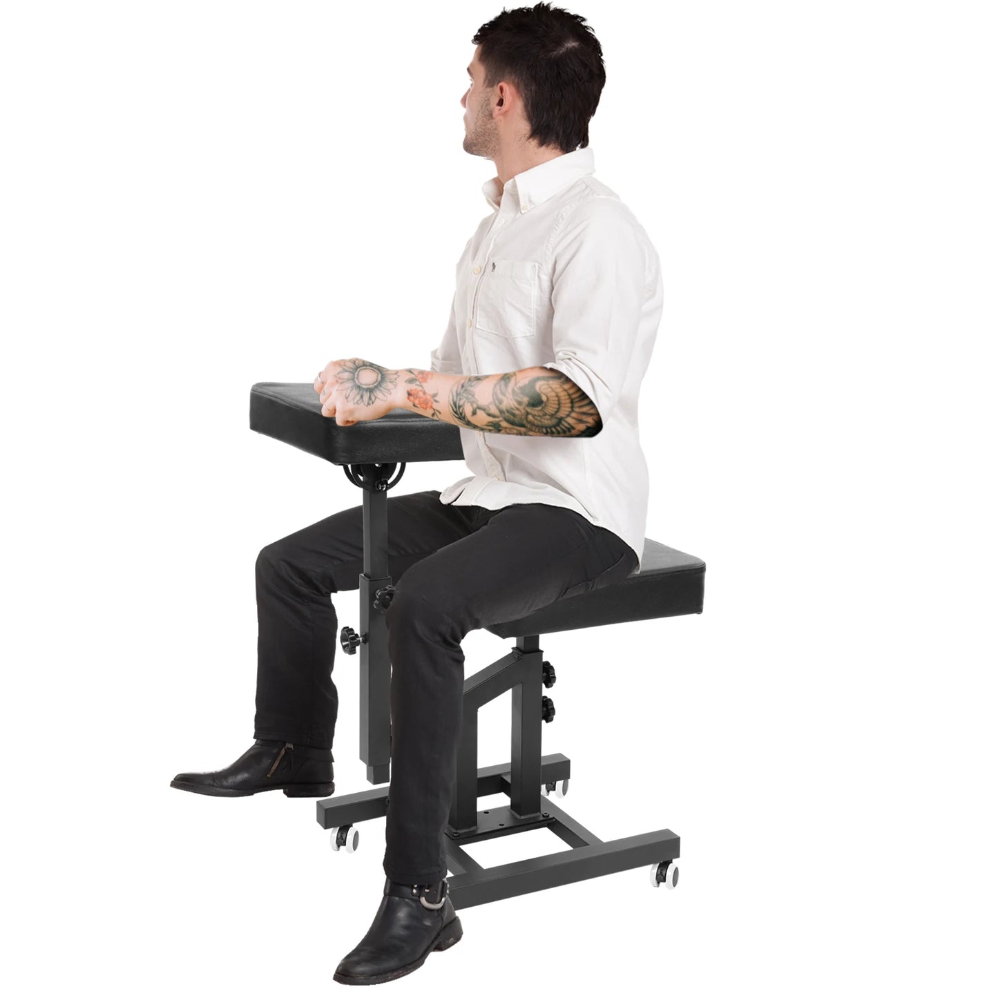 Adjustable Hair Chair For Tattoo Artists With Armrests And Foot Pads