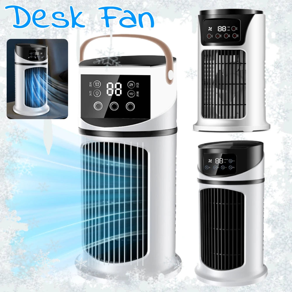 VKTECH Portable Desk Fan With Humidifier And USB Battery