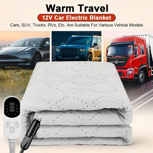 NONECN 12V Car Electric Heating Blanket Adjustable Temperature Auto Sleeper Pad