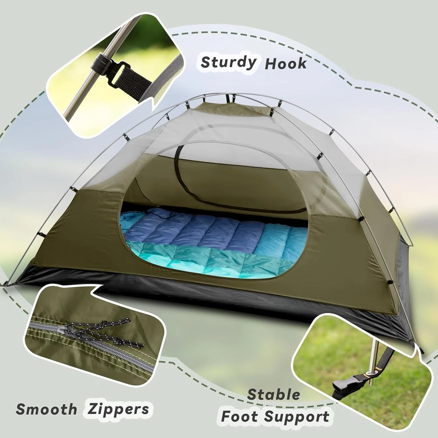Camping Tent Lightweight Waterproof And Windproof For Outdoor Hiking