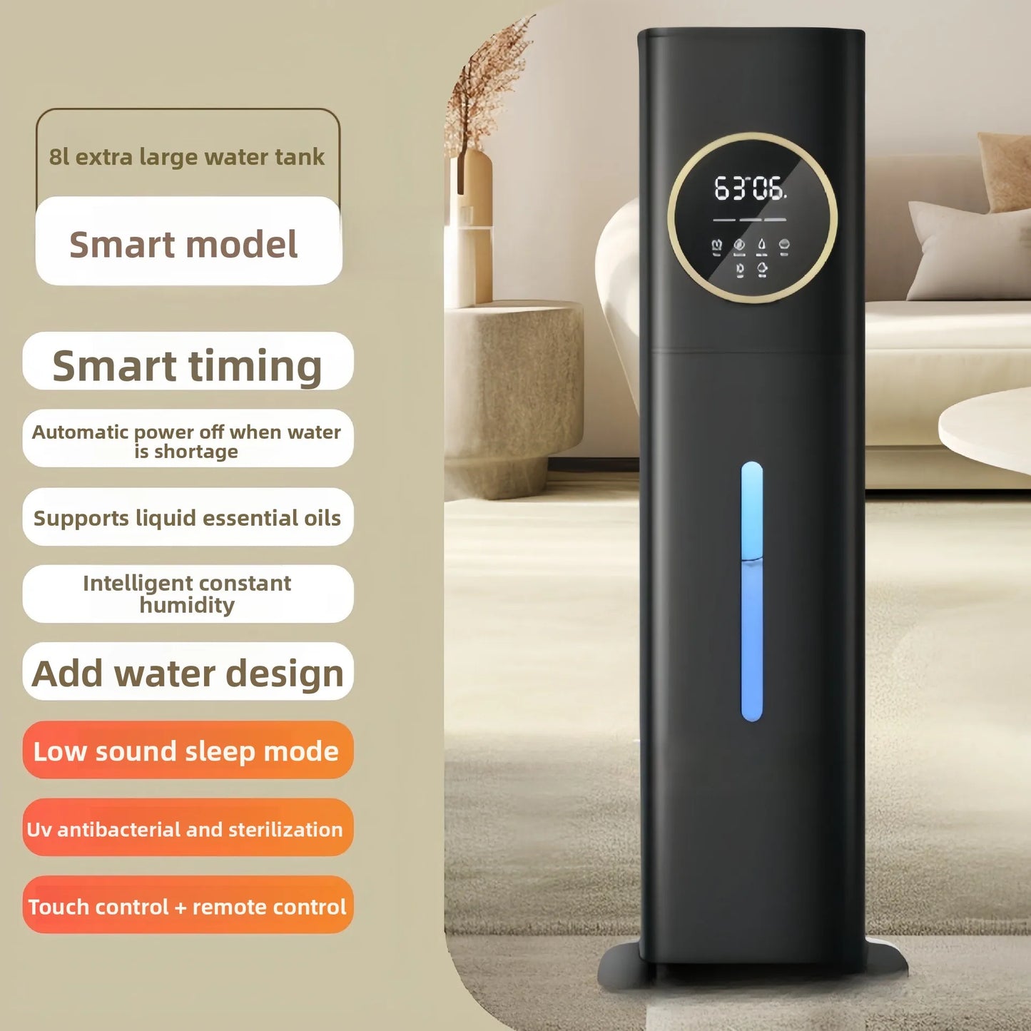 LISM Humidifier For Bedroom Large Room Top Fill With Essential Oil Diffuser