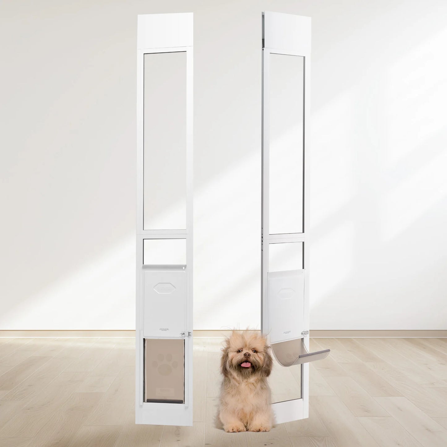 SucceBuy Sliding Glass Dog Door Aluminum Frame For Pets