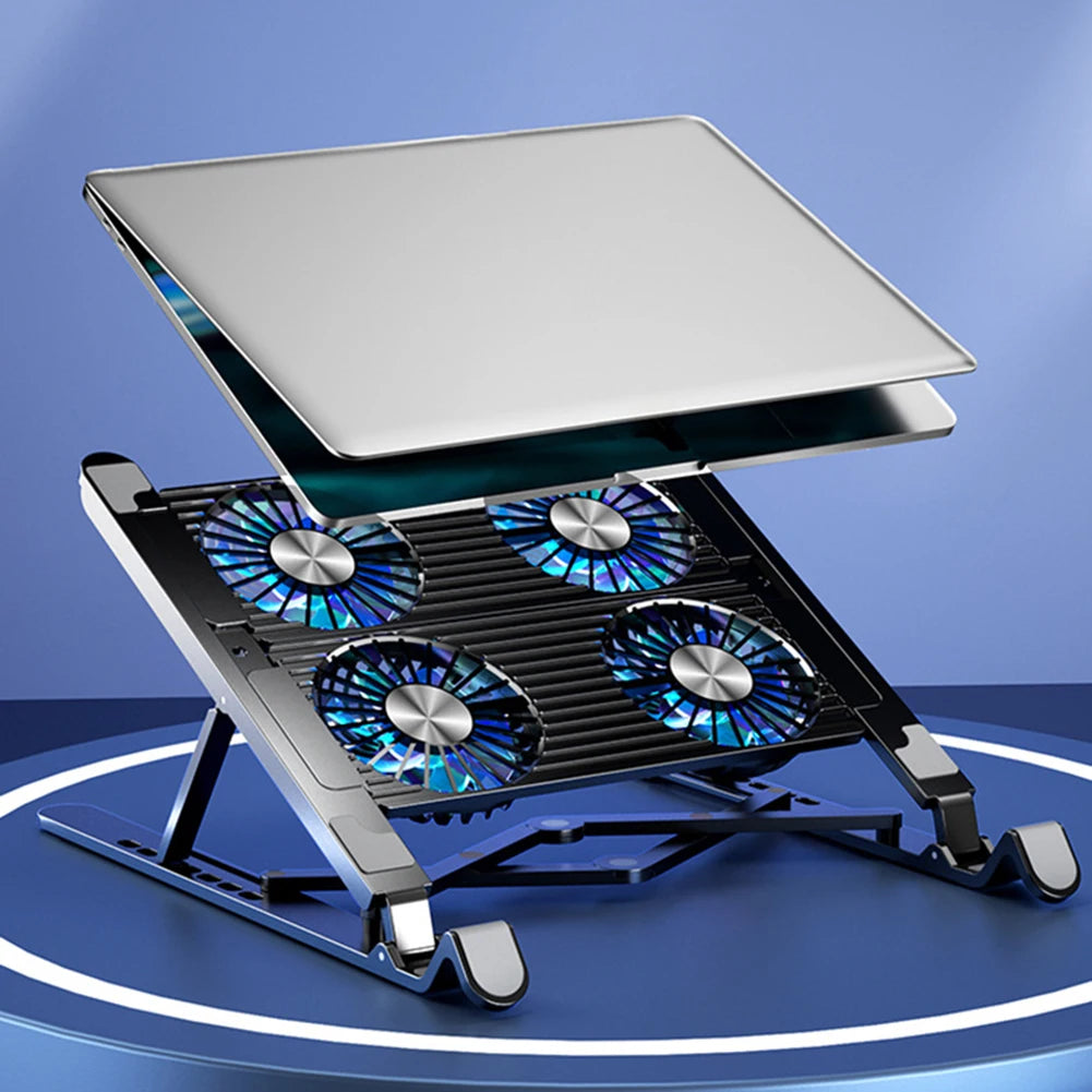 Jaysuing Laptop Cooling Pad With 4 Fans Foldable Stand RGB