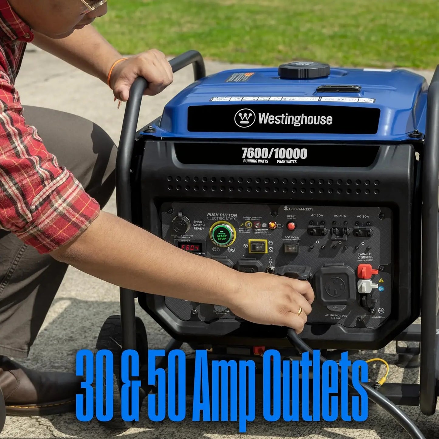 10000 Peak Watt Portable Inverter Generator With Remote Start And CO Sensor