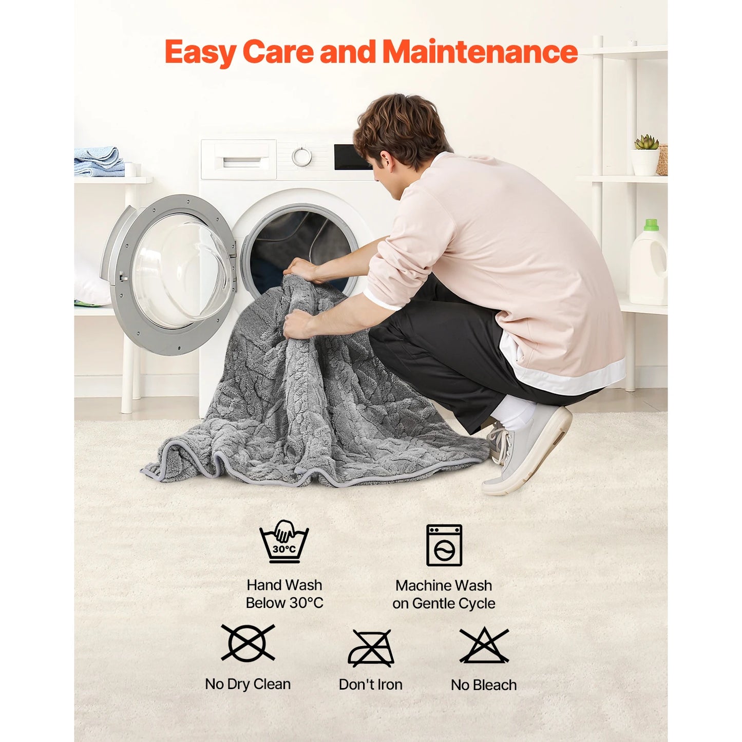 Weighted Blanket With Glass Beads For Adults Improves Sleep