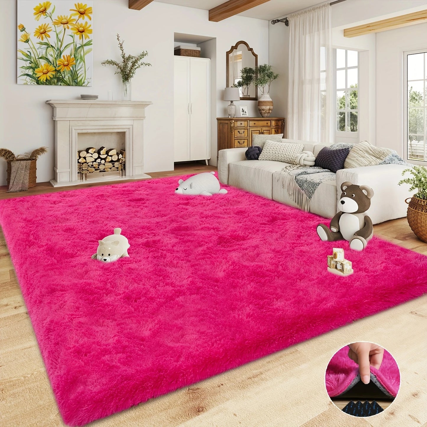 NONEDesign Aubusson Modern Shag Rug Polyester for Living Room