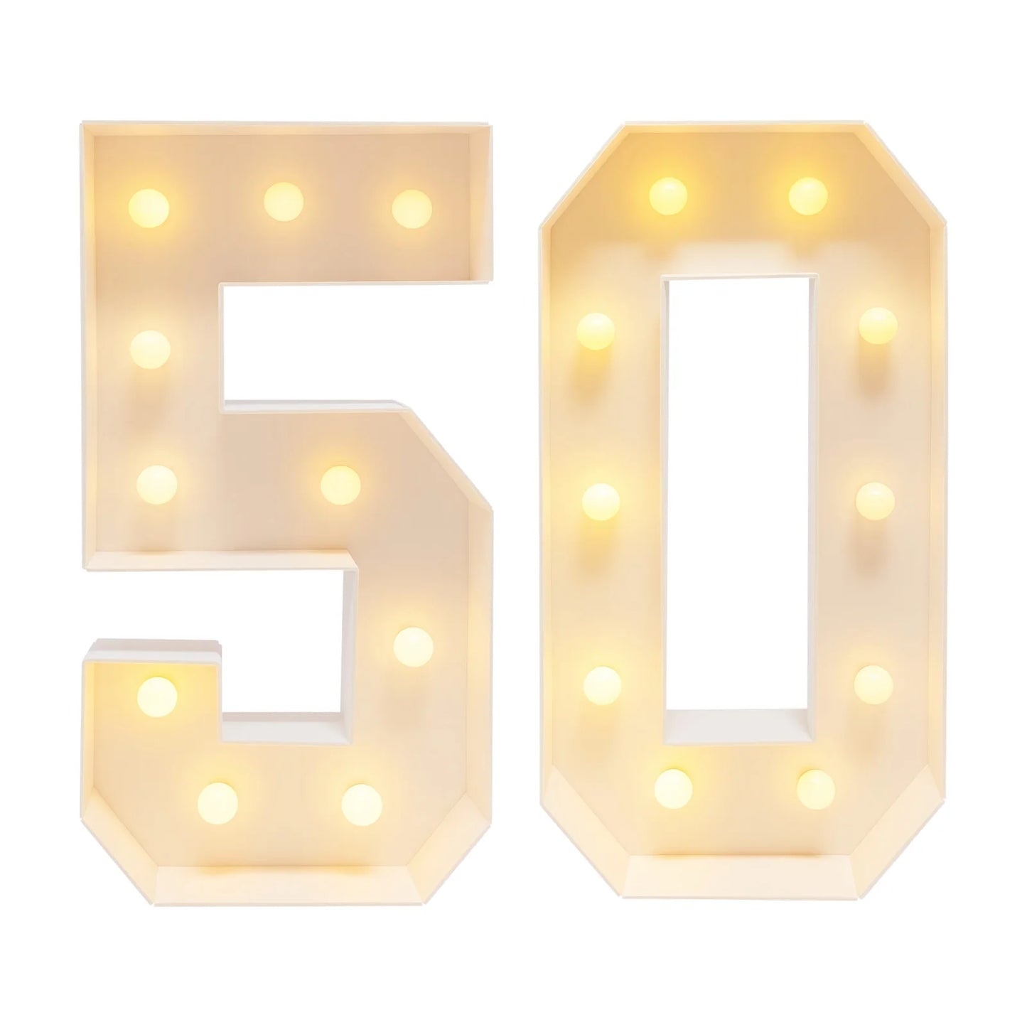 Bymaocar 50 Light Up Numbers Luminous Stereoscopic Birthday Frame