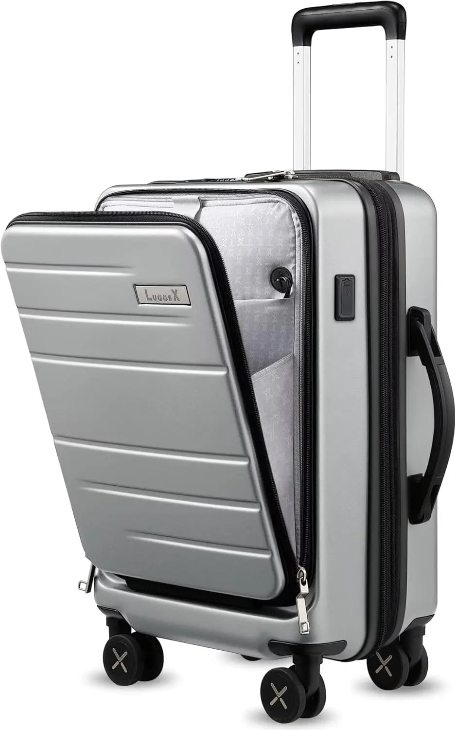 Expandable Polycarbonate Carry On Luggage With Front Pocket