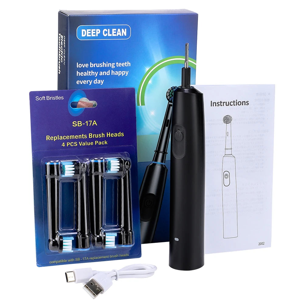 AFDEAL Smart Rotating Electric Toothbrush With Four Heads Oral Care