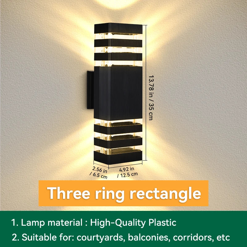 Outdoor Wall Light Waterproof LED E27 Square Lamp Exterior