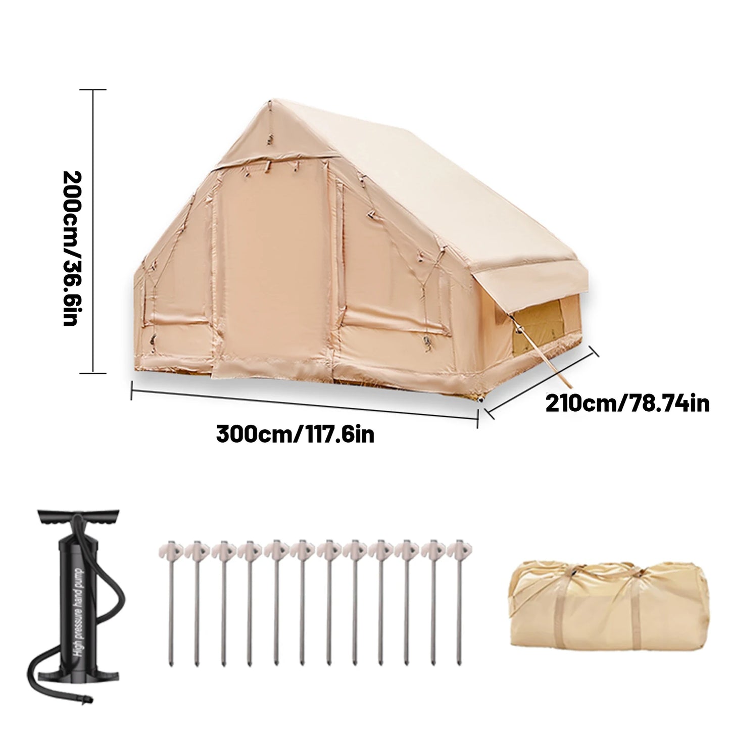 Pakicetus Inflatable Four-Season Camping Tent Water-Resistant Portable