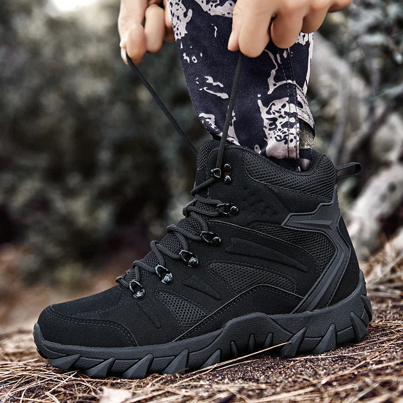 Louis Kadhrcn Mens Motorcycle Boots Lightweight Casual Tactical Side Zipper