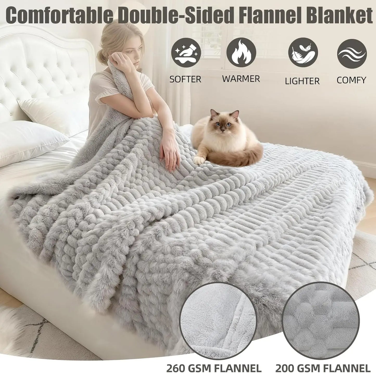 Electric Heated Blanket With Dual Controllers, 12 Heat Levels, ETL Certified