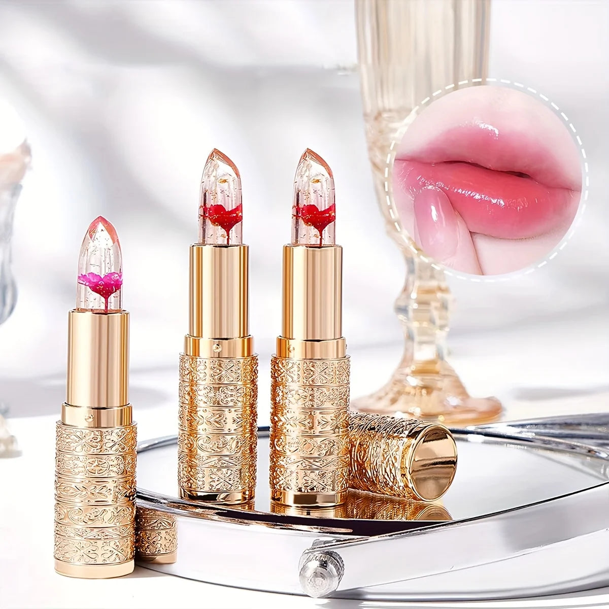 Crystal Petal Lipstick Lip Balm For Women Moisturizing Non Sticky