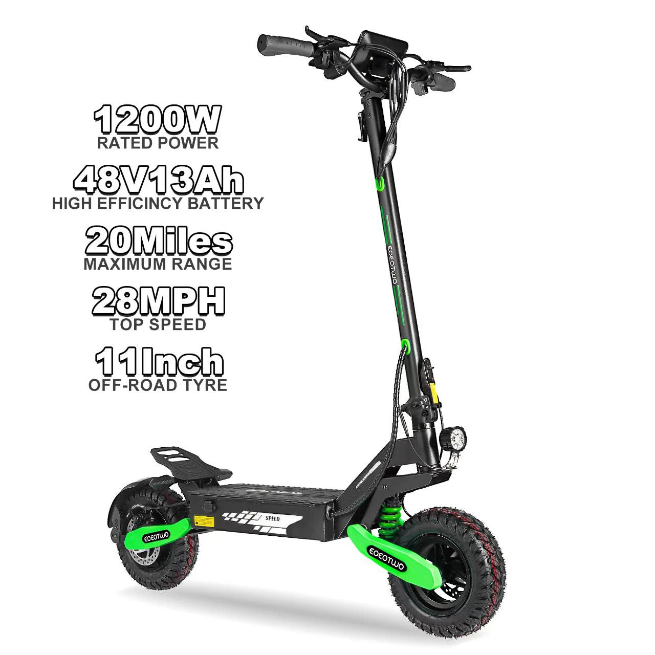 EOEOTWO GT06 Electric Scooter 30MPH 1200W Dual Suspension