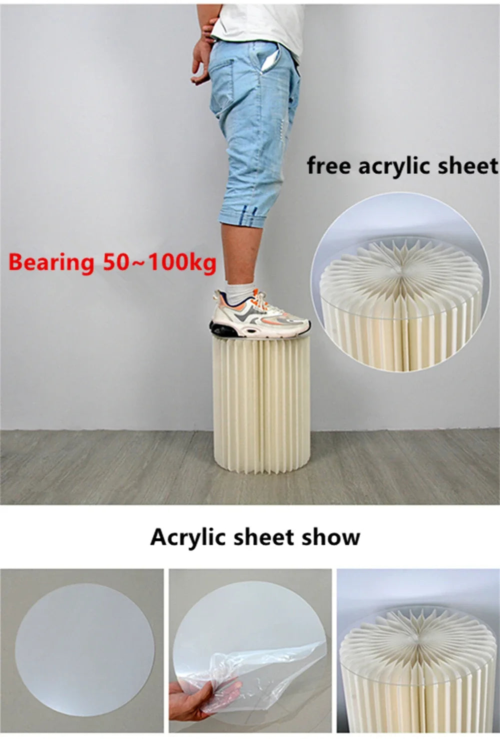 NONECN Folding Paper Roman Column Ornaments For Wedding Decor