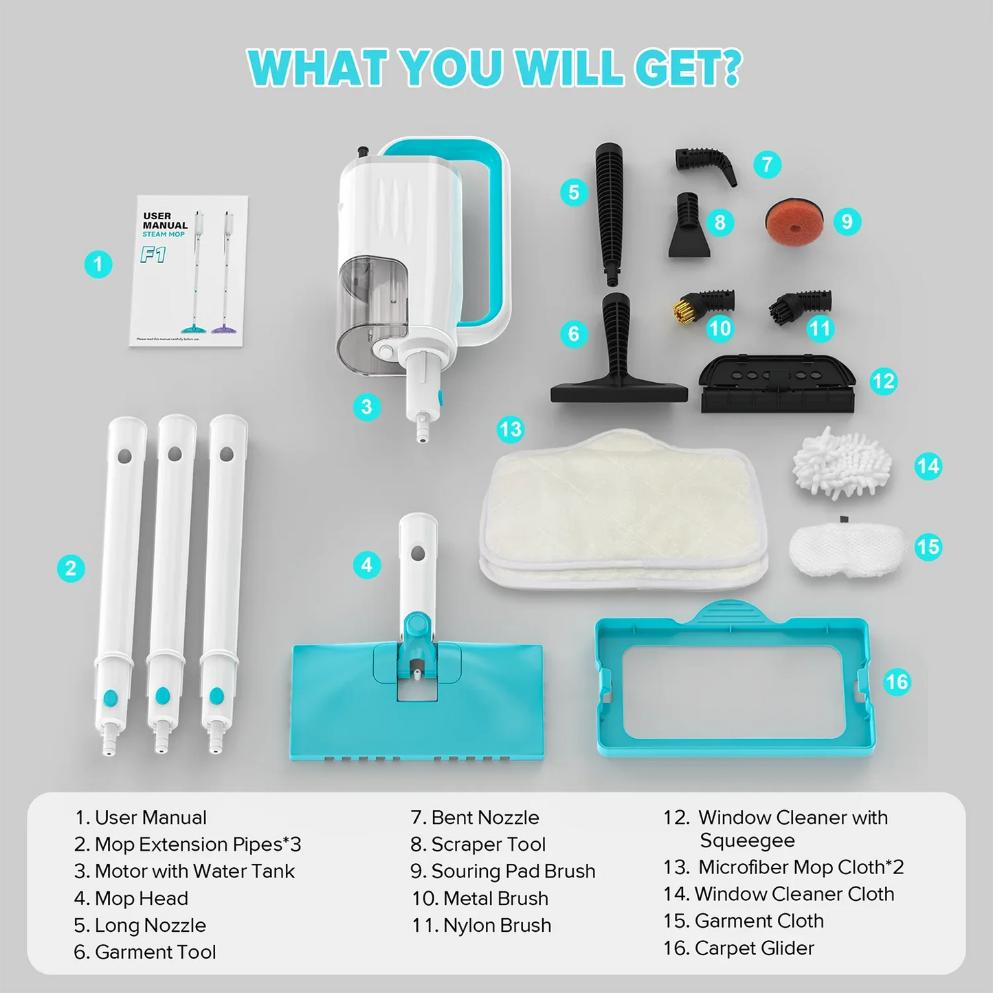 INSE 1200W Steam Mop Detachable Floor Cleaner For Hard Floors