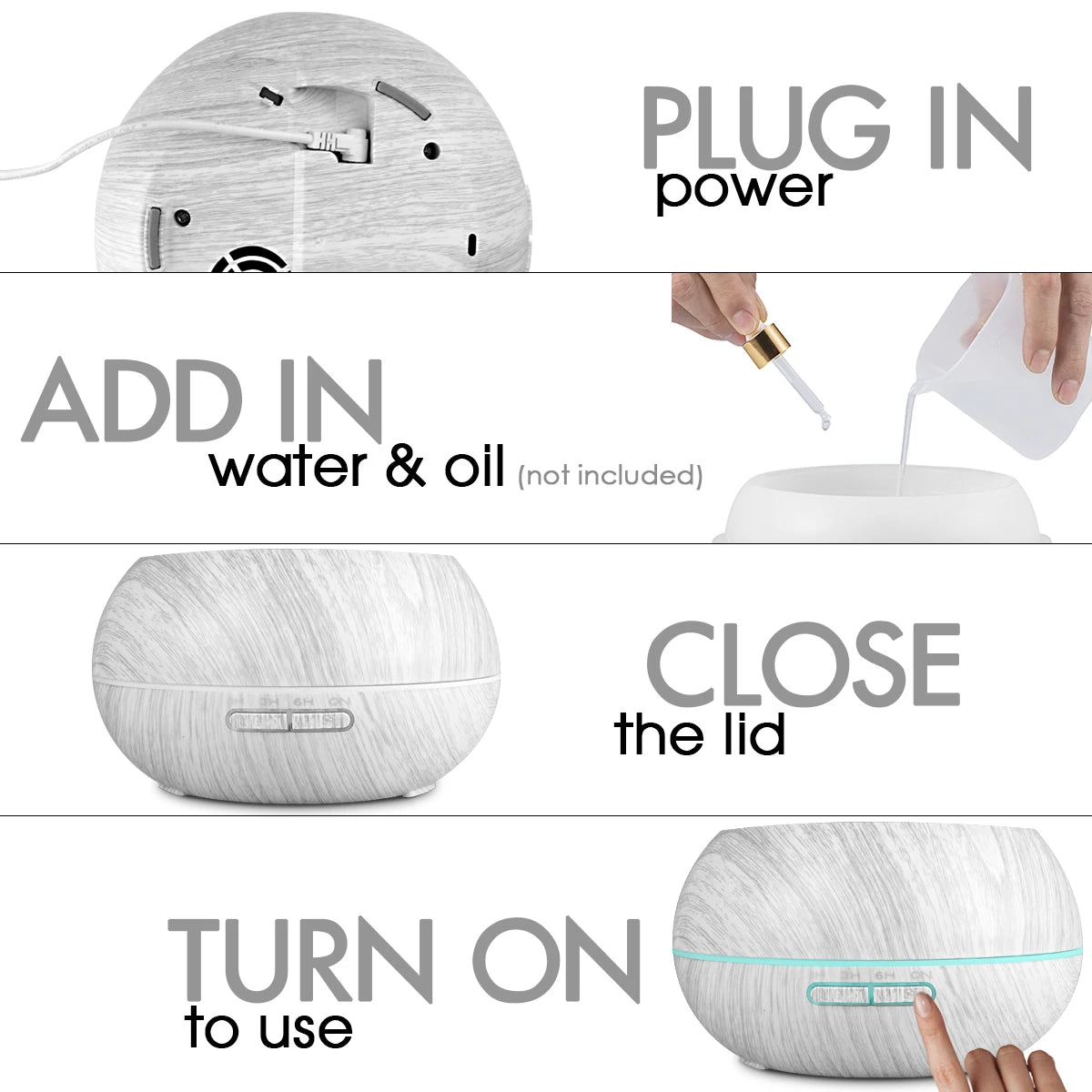Miflame Ultrasonic Humidifier with Seven Color LED Aromatherapy Diffuser