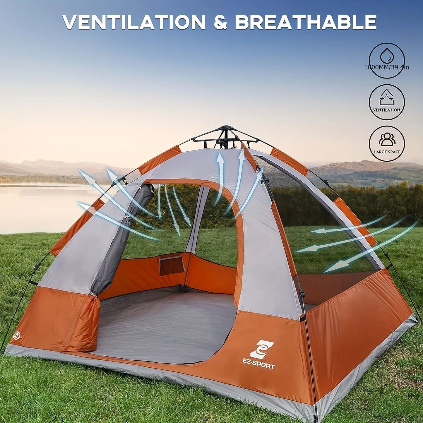 Unp Pop Up Camping Tent Setup With Removable Rain Fly