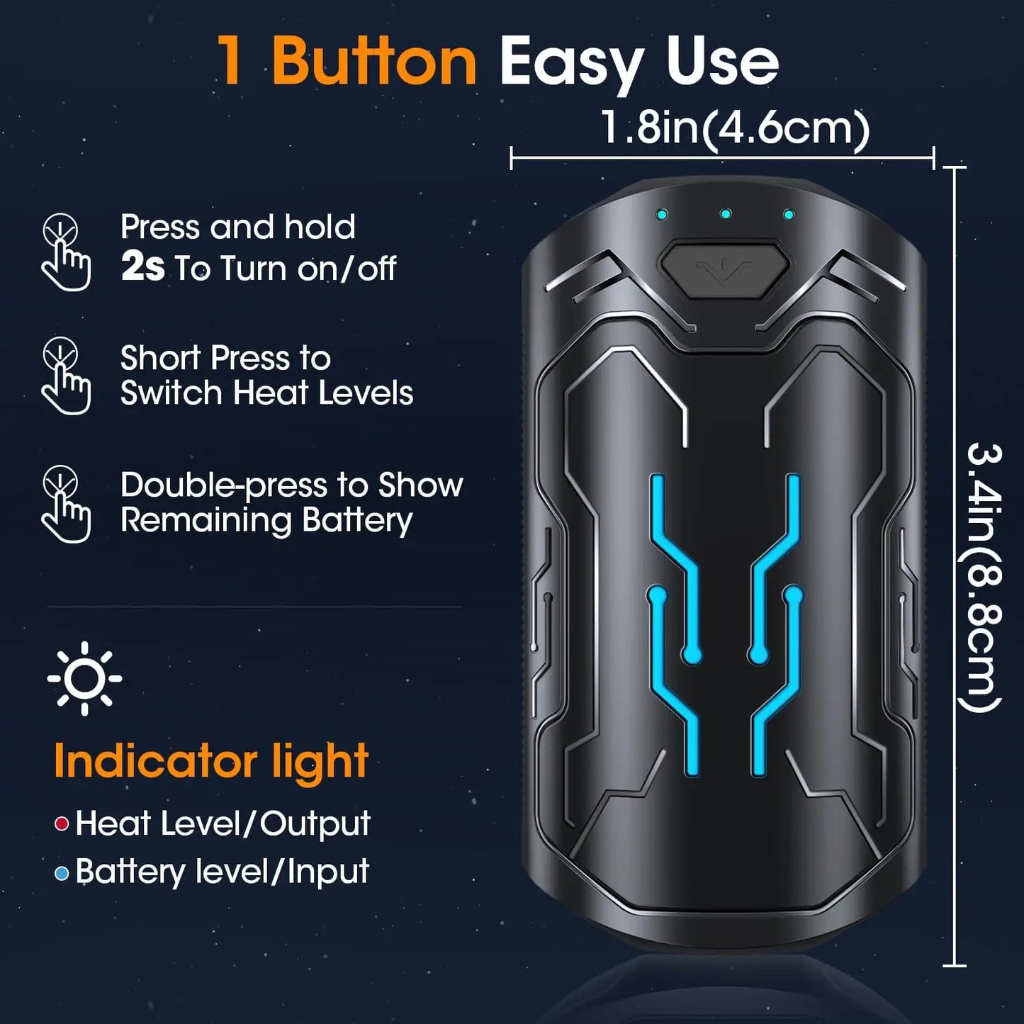 Rechargeable USB Hand Warmer 2 Pack Portable Pocket Heater