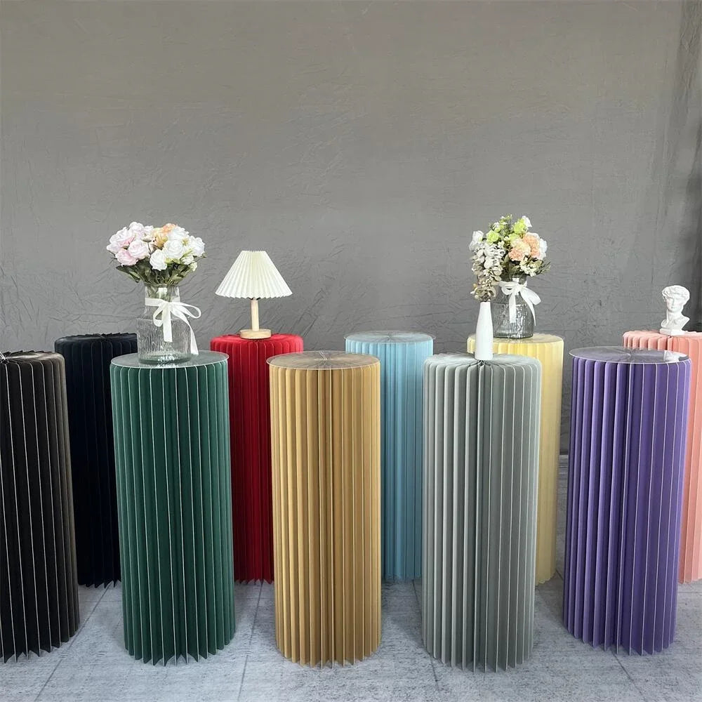 NONECN Folding Paper Roman Column Ornaments For Wedding Decor
