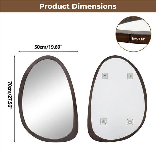 BORWART Wall Mirror With Irregular Industrial Wood Frame