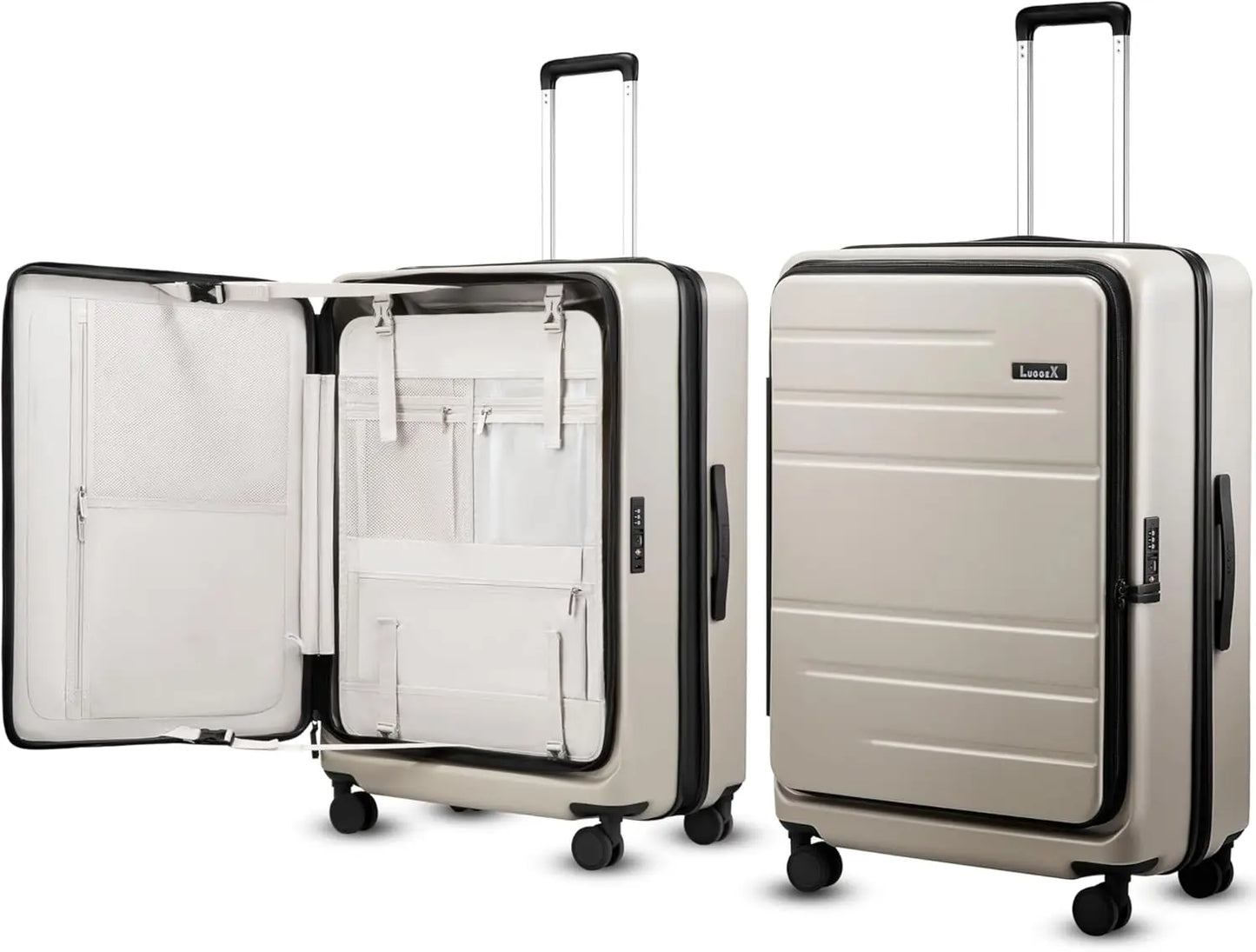 Expandable Polycarbonate Carry On Luggage With Front Pocket