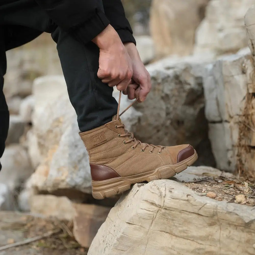 SUADEX Steel Toe Work Boots For Men Indestructible Safety Shoes