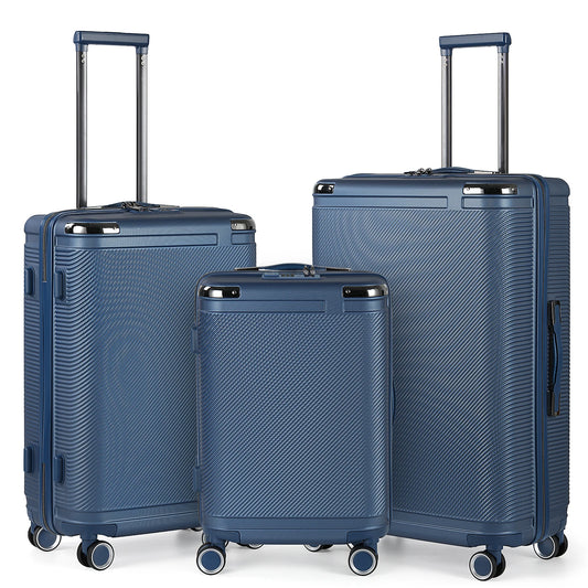 3-Piece ABS Hardshell Luggage Set With Spinner Wheels TSA Lock