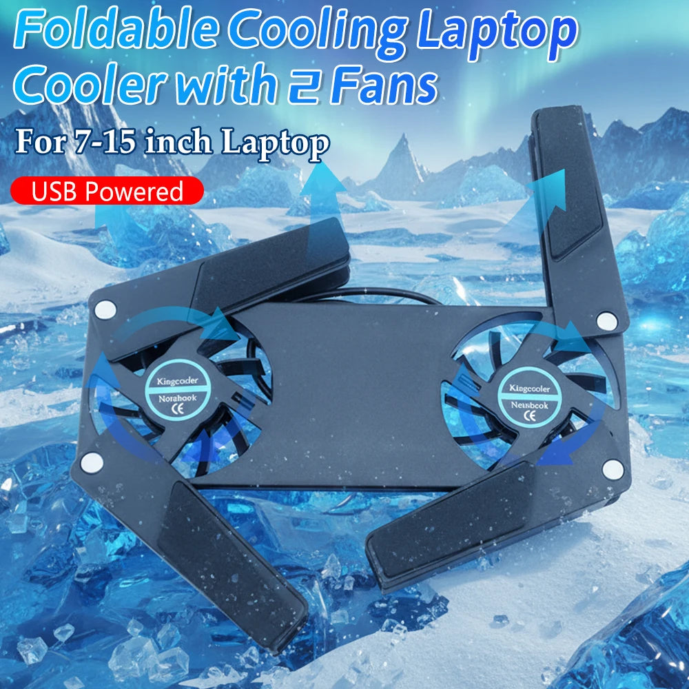JEYI Foldable Laptop Cooling Pad With 2 Fans USB Powered