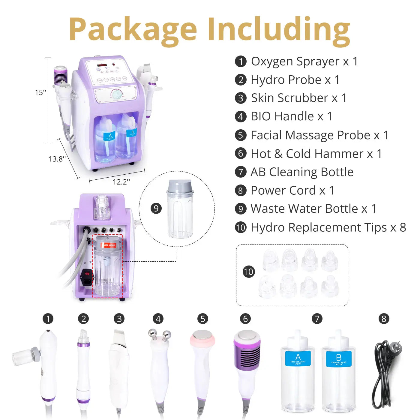 UNOISETION Hydro Water Oxygen Jet Peel Facial Machine