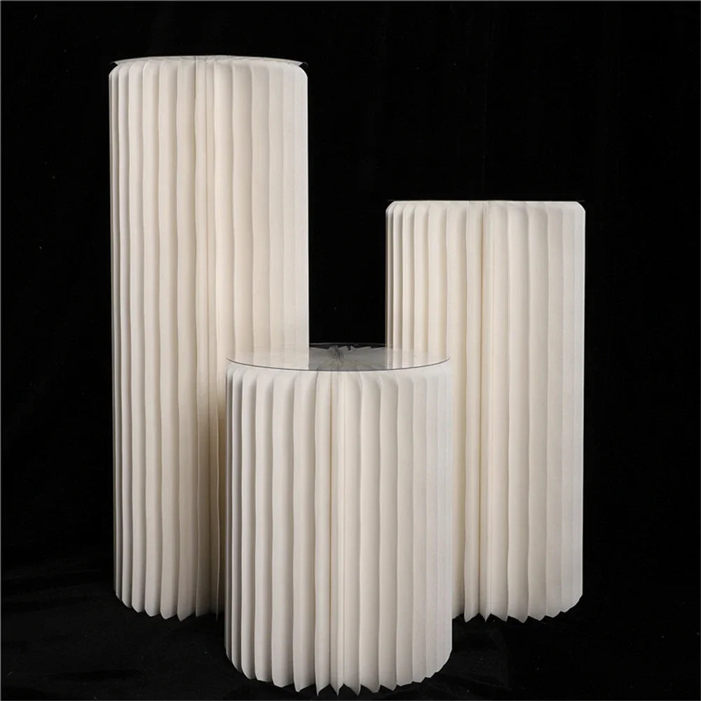 NONECN Folding Paper Roman Column Ornaments For Wedding Decor