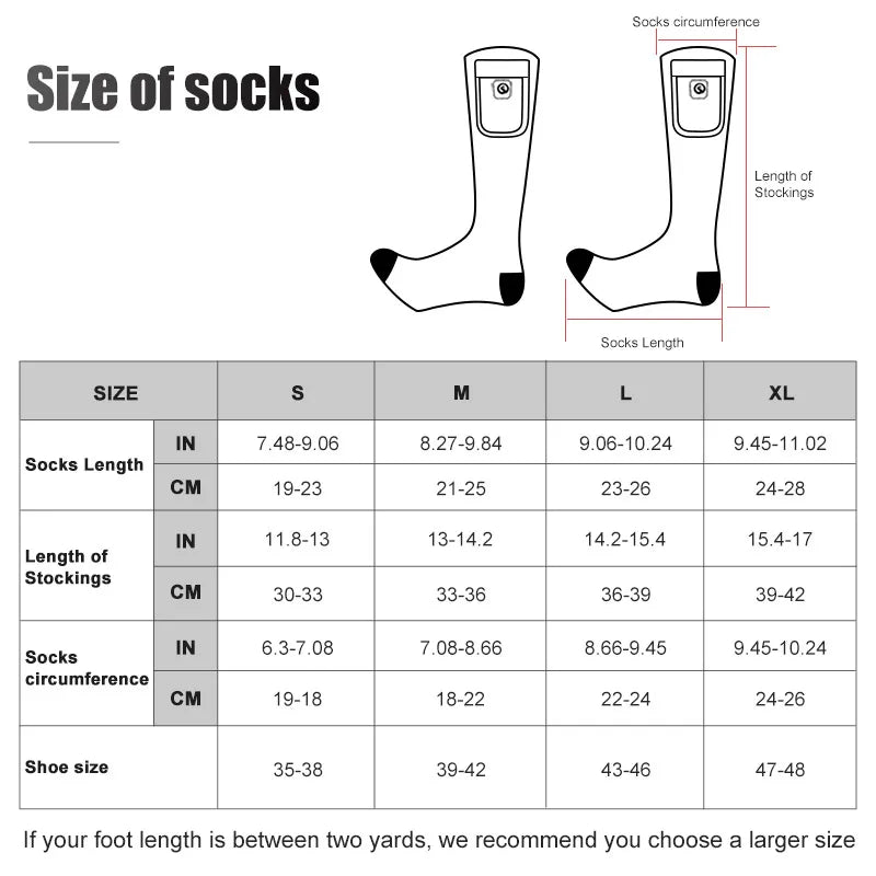 Snow Deer Winter Heated Sock Rechargeable Battery Thermal Stocking
