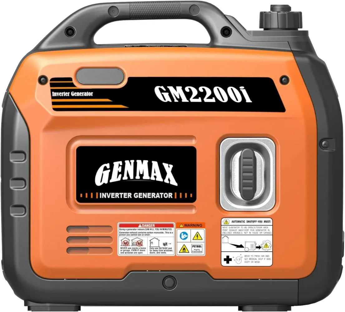 Portable Inverter Generator 2200W Ultra Quiet Eco Mode CO Shutdown