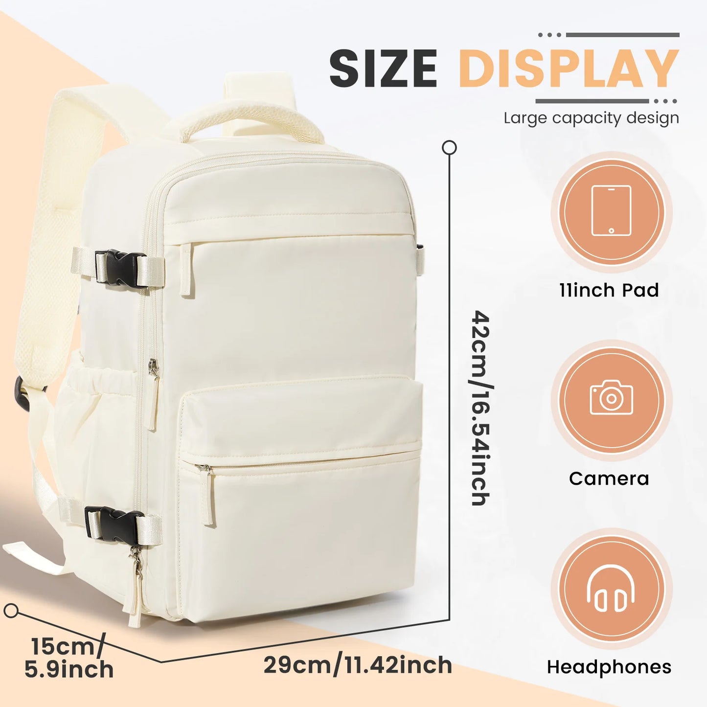 Cabin Bag Vacuum Compression Unisex Backpack for Laptop Travel